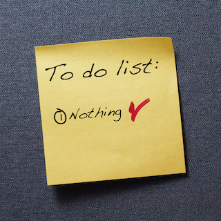 Post-it note with do nothing listed
